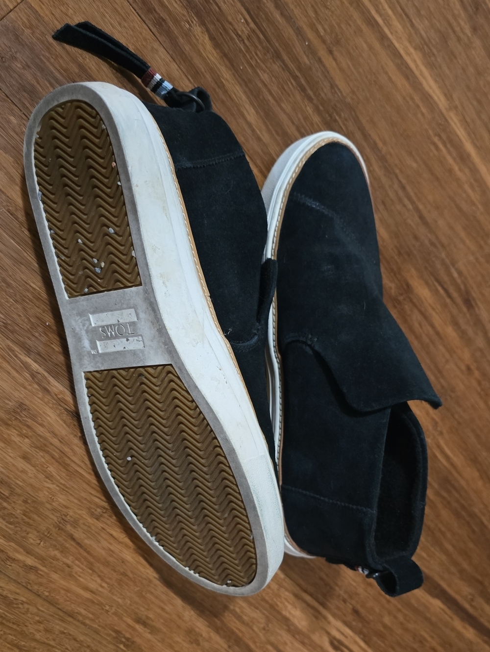 Toms Women’s Black Suede Chukka Boots with White Sole